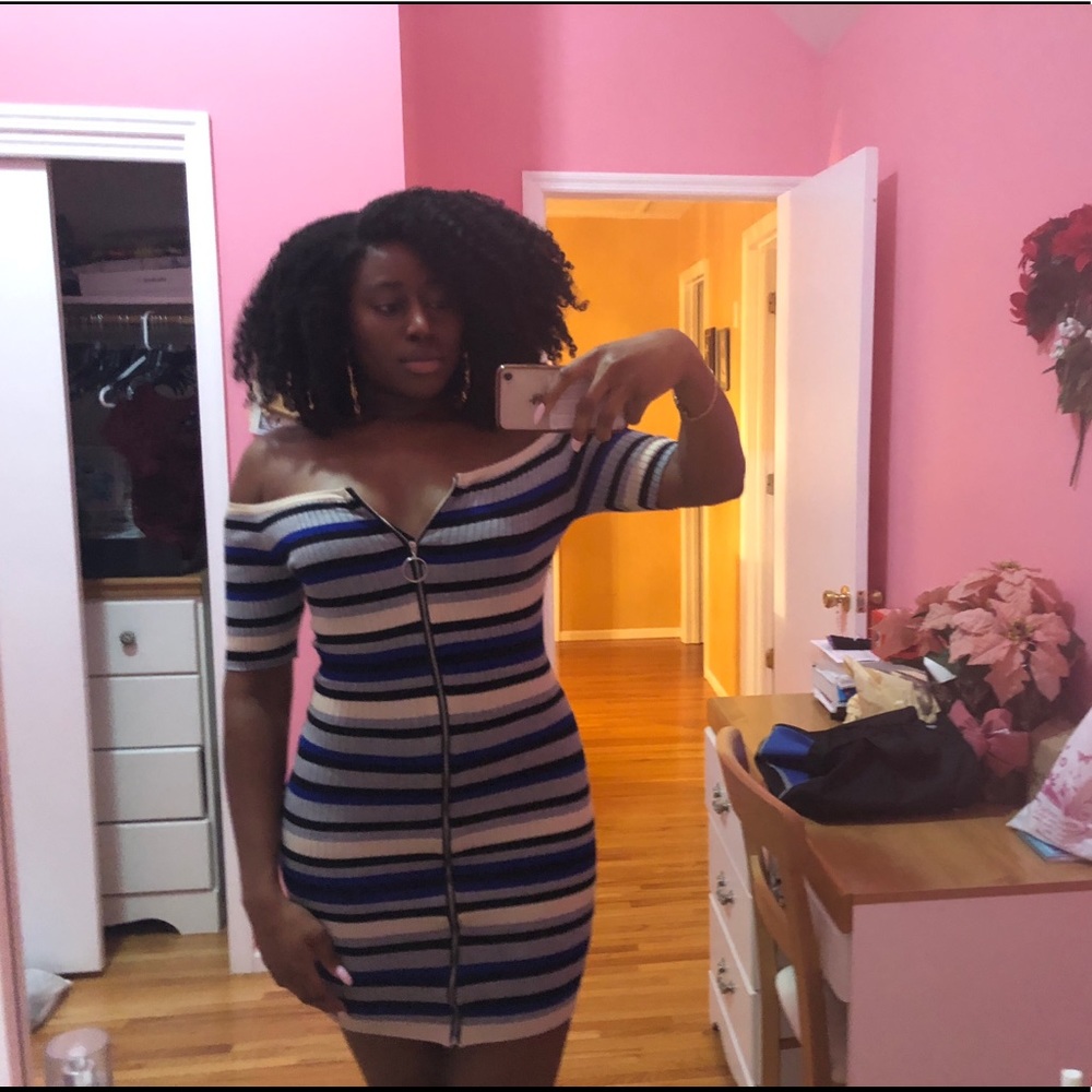 Fashion Nova Form Fitting Zip Up Dress